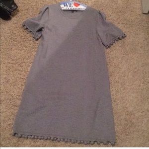 Banana Republic Grey Pom Pom Sweater Dress, Sz SM